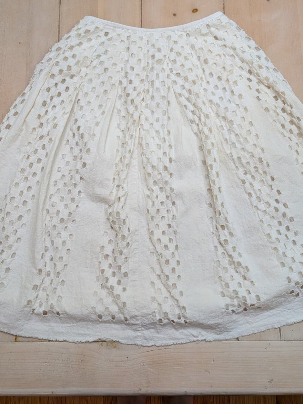 Free People FP One Ivory Cutwork Full Midi Skirt Size 4